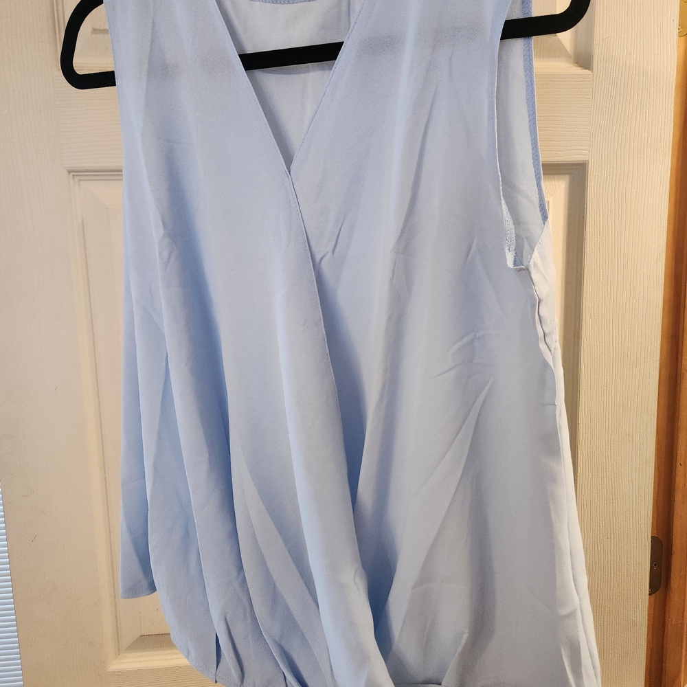 Elegant Light Blue Sleeveless Top